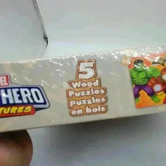 Marvel Super Hero Adventures Wood Puzzles 5 Iron Man Captain America Cardinal - Picture 3 of 8